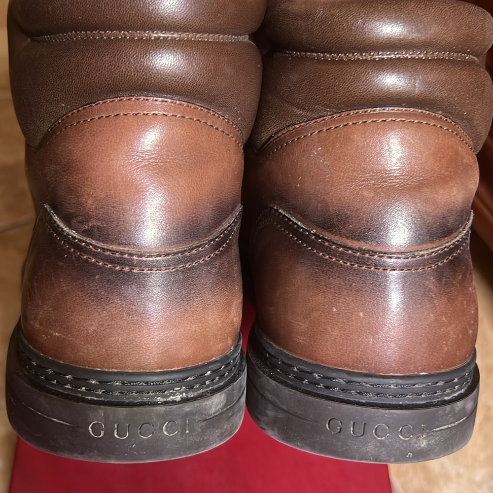 Gucci Brown Leather Luxury Trekking Boots, Size 10, Wonderful condition! - Picture 5 of 8